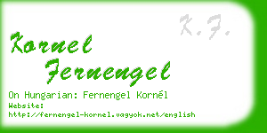 kornel fernengel business card